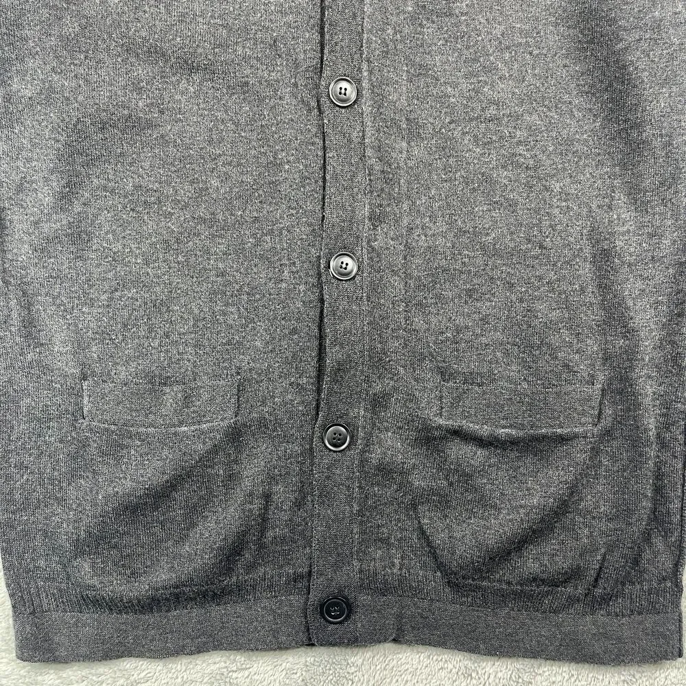 AG Adriano Goldschmied Cardigan Sweater Mens Medium Gray Pockets Long Sleeve